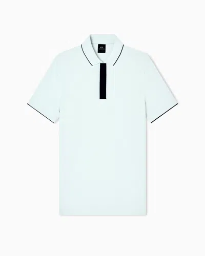 Armani Exchange Slim Fit Polo With Button Insert In Green