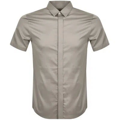Armani Exchange Slim Fit Shirt Plaza Taupe In Beige
