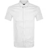 Armani Exchange Regular Fit Short Sleeve Shirt In White
