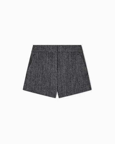 Armani Exchange Slim Fit Shorts In Stretch Viscose And Virgin Wool In Grey