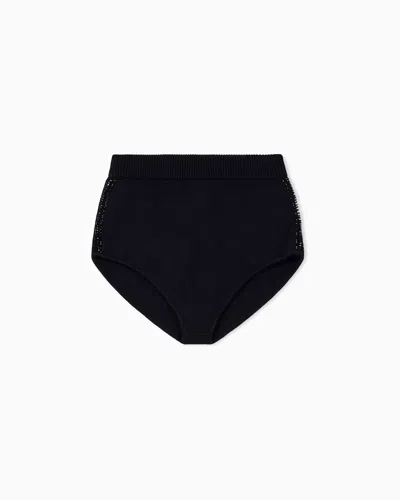 Armani Exchange Slim Fit Shorts Knitted Viscose In Black