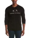 Armani Exchange Blue Cotton Long Sleeve In Black