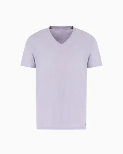 Armani Exchange Slim Fit T-shirt In Pima Cotton Jersey In Purple