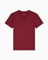 Armani Exchange Slim Fit T-shirt In Pima Cotton Jersey In Burgundy