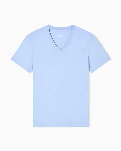 Armani Exchange Slim Fit T-shirt In Pima Cotton Jersey In Blue