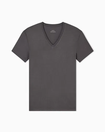 Armani Exchange Slim Fit T-shirt In Pima Cotton Jersey In Gray