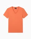 Armani Exchange Slim Fit T-shirt In Pima Cotton Jersey In Orange