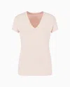 Armani Exchange Slim Fit T-shirt In Pima Cotton Jersey In Pink