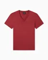 Armani Exchange Slim Fit T-shirt In Pima Cotton Jersey In Burgundy