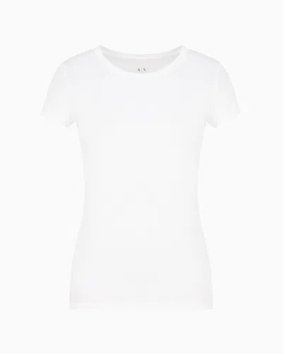 Armani Exchange Slim Fit T-shirt In Pima Cotton Jersey In White
