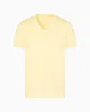 Armani Exchange Slim Fit T-shirt In Pima Cotton Jersey In Yellow