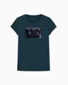 Armani Exchange Slim Fit T-shirt In Stretch Cotton Jersey In Blue