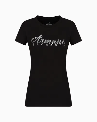 Armani Exchange Slim Fit T-shirt In Stretch Cotton Jersey In Black
