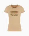 Armani Exchange Slim Fit T-shirt In Stretch Cotton Jersey In Camel