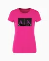 Armani Exchange Slim Fit T-shirt In Stretch Cotton Jersey In Fuchsia