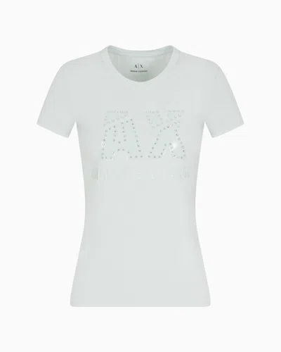 Armani Exchange Slim Fit T-shirt In Stretch Cotton Jersey In Blue