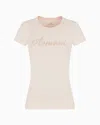 Armani Exchange Slim Fit T-shirt In Stretch Cotton Jersey In Pink