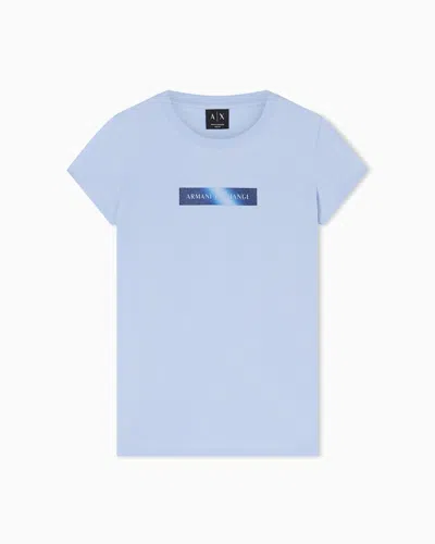 Armani Exchange Slim Fit T-shirt In Stretch Jersey In Blue