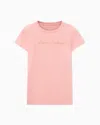 Armani Exchange Slim Fit T-shirt With Glitter Logo In Neutral