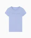 Armani Exchange Slim Fit T-shirt With Glitter Logo In Blue