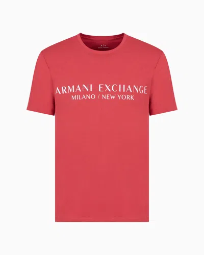 Armani Exchange Slim Fit T-shirt With Logo In Red