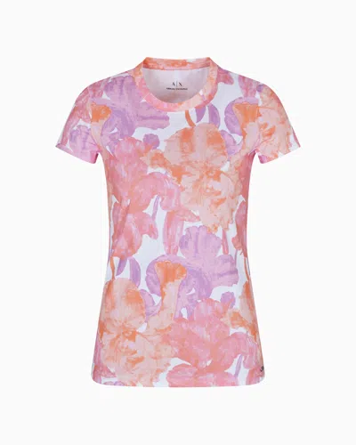 Armani Exchange Slim Fit T-shirts In Pink