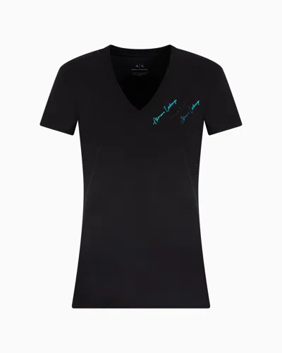 Armani Exchange Slim Fit T-shirts In Black