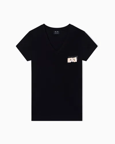 Armani Exchange Slim Fit T-shirts In Black