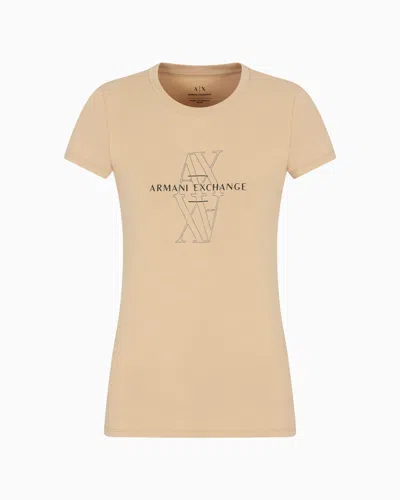 Armani Exchange Slim Fit T-shirts In Camel