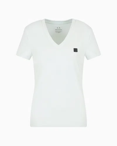 Armani Exchange Slim Fit T-shirts In Light Blue