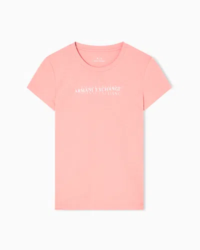 Armani Exchange Slim Fit T-shirts In Pink
