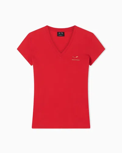 Armani Exchange Slim Fit T-shirts In Red
