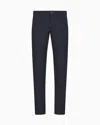 Armani Exchange Official Store Slim Fit Trousers In Ultra Stretch Twill In Navy Blue