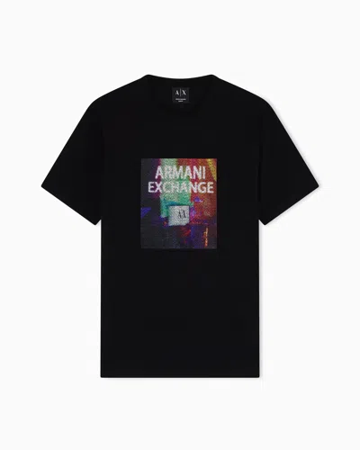 Armani Exchange Slim Fit T-shirt In Cotton Jersey In Black