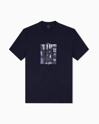 Armani Exchange Slim Fit T-shirt In Cotton Jersey In Blue