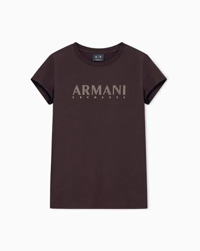 Armani Exchange Slim Fit T-shirt In Organic Cotton Stretch Jersey In Black