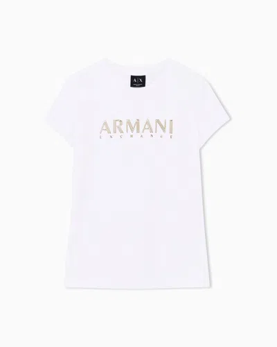 Armani Exchange Slim Fit T-shirt In Organic Cotton Stretch Jersey In White