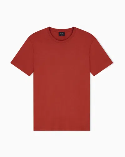 Armani Exchange Slim Fit T-shirt In Pima Cotton Jersey In Red