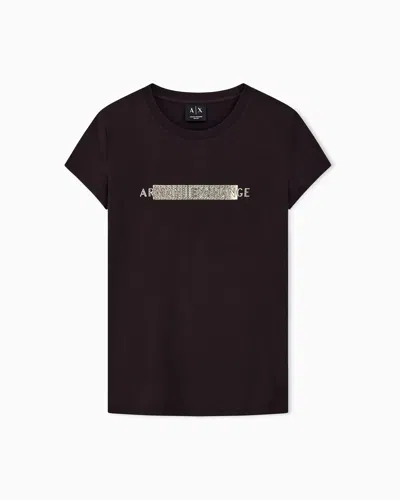 Armani Exchange Slim Fit T-shirt In Stretch Cotton Jersey In Brown