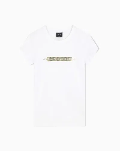 Armani Exchange Slim Fit T-shirt In Stretch Cotton Jersey In White