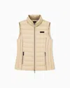 Armani Exchange Slim-fit Down Vest In Lightweight Nylon In Sand