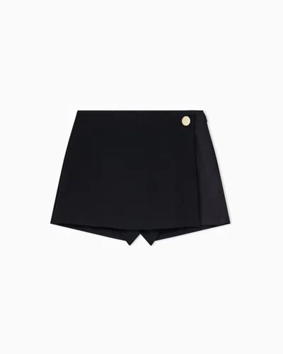 Armani Exchange Slim-fit Shorts In Viscose In Black