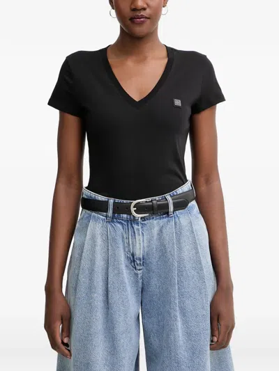 Armani Exchange Slim-fit V-neck T-shirt In Black