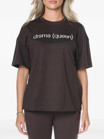 Armani Exchange Slogan-print T-shirt In Brown