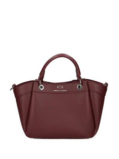Armani Exchange Small Logo-print Tote Bag In Red
