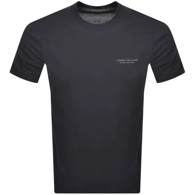 Armani Exchange Small Logo T Shirt Navy In Black
