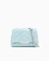 Armani Exchange Small Shoulder Bag With Quilted Workmanship In Light Blue