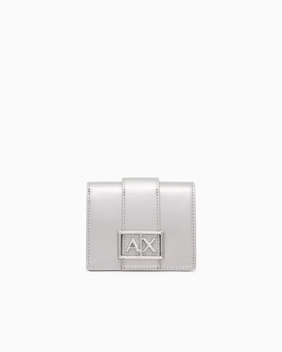 Armani Exchange Small Wallet With Asv Logo In Gray