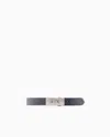Armani Exchange Smooth Leather Belt Without Buckle In Green