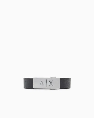 Armani Exchange Smooth Leather Belt Without Buckle In Pattern